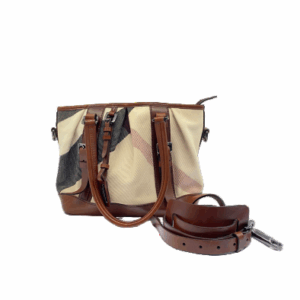 Burberry Tricolor Mega Check Lowry Tote Bag