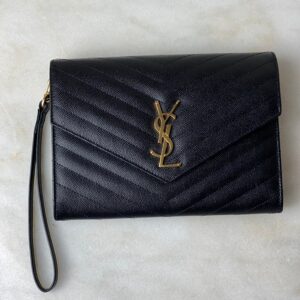 YSL Black Cassandre Flap Clutch