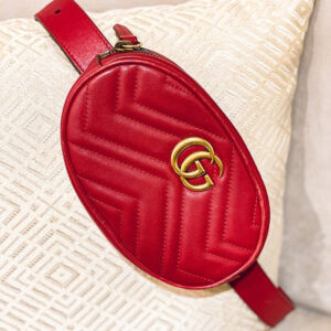 Gucci Red GG Marmont Belt Bag