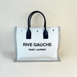 YSL Linen Small Rive Gauche Tote Bag