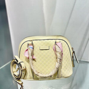 Gucci Cream Microguccissima Mini Dome Bag