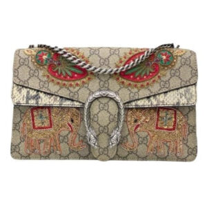 Gucci Multicolor GG Supreme Elephant Embroidered Dionysus Bag