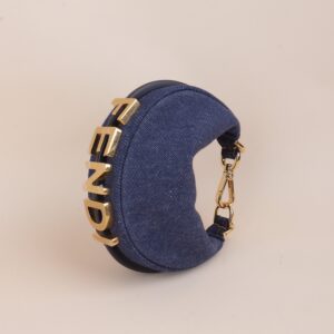 Fendi Blue Denim Nano Fendigraphy Hobo Bag