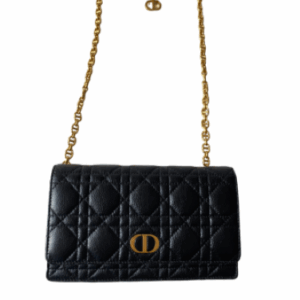 Christian Dior Black Caro Cannage Belt Pouch