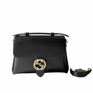 Gucci Black Dollar Interlocking G Top Handle Bag