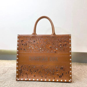 Christian Dior Brown Tote Book Sculpted Bag