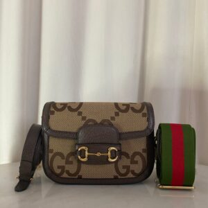 Gucci Bicolor GG Horsebit 1955 Mini Jumbo Bag