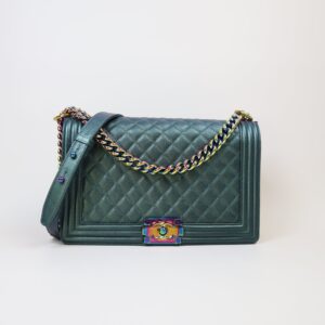 Chanel Green CC Medium Boy Flap Bag