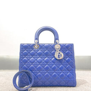 Christian Dior Blue Lady Dior Large Bag