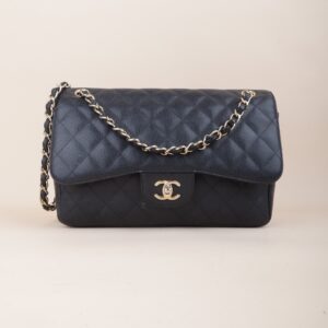 Chanel Black Classic Jumbo Double Flap Bag