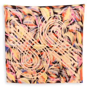 Marble 90x90 Multi-colour Scarf in Silk