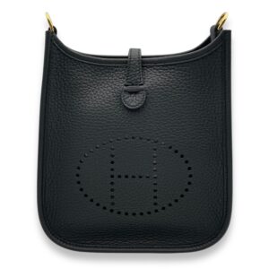 Evelyne Mini Black in Clemence, Gold hardware