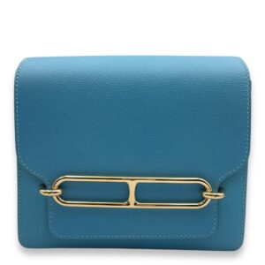 Roulis Mini Blue De Nord in Evercolor, Permabrass hardware