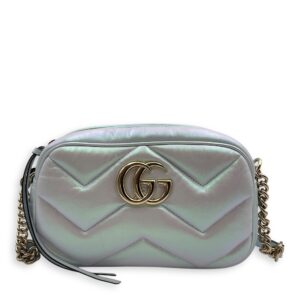 Marmont 24x14x7cm Blue Camera Bag in Calfskin, Gold hardware