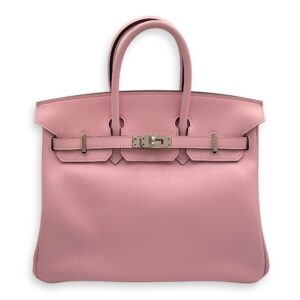 Birkin 25 Rose Sakura in Swift, Palladium hardware