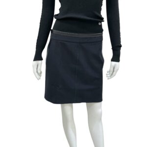Gucci 40 Black Skirt in Cotton/Polymide/Elastan/Leather