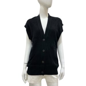 Sleeveless 34 Black Cardigan in Cashmere