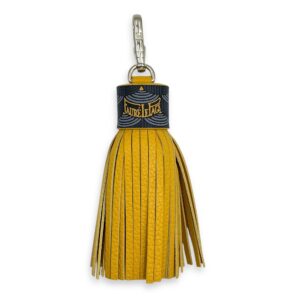 Tassel Yellow Charm in Calfskin, Silver hardware