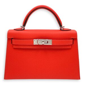 Sellier Kelly Orange Field in Epsom, Palladium hardware