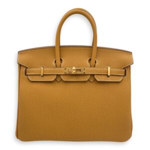 Birkin 25 Naturel Stable in Togo, Gold hardware