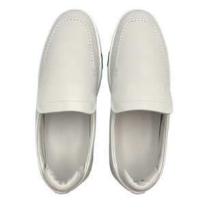 Kiddy 42.5 Blanc Slip-on Sneakers in Cherve Leather