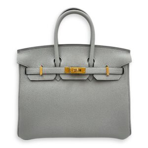Birkin 25 Blue Glacier in Togo, Gold hardware
