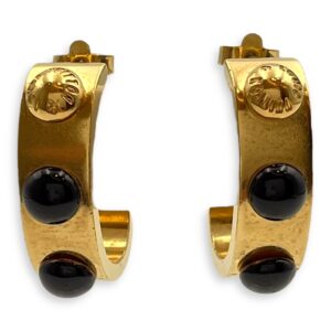 Gimme A Clue Hoop Earrings in Black