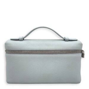 Extra Pocket 19 Baby Blue Crossbody Bag in Calfskin, Silver hardware