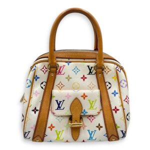 LV x TM Priscilla White/Multi-Color Top Handle Bag in Canvas, Gold hardware