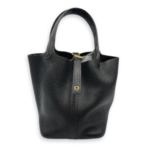 Picotin Touch 18 Black in Clemence/Matte Alligator, Gold hardware