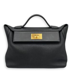 24/24 29 Black in Togo/Swift, Gold hardware