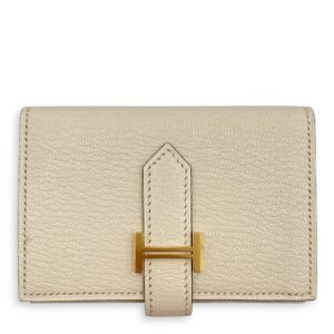 Bearn Mini Nata Wallet in Chevre Mysore, Gold hardware