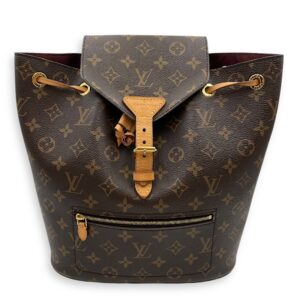 Monogram Montsouris Brown Backpack in Canvas, Gold hardware