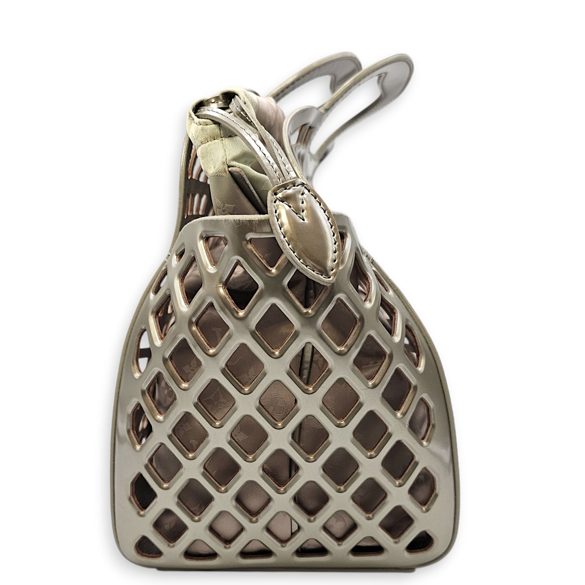 Jelly Shopping Bag MM Grey Top Handle Bag in Metallic Calf - Image 17