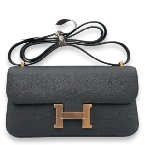 Constance Elan Black in Epsom, Rose Gold hardware