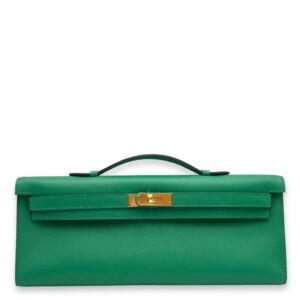 Kelly Cut Vert Vertigo in Swift, Gold hardware