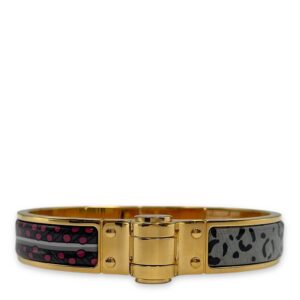 Baobab Cat GM Faux Gris Hinged Bracelet, Gold hardware