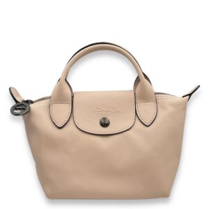 Le Pliage Xtra XS Nude Crossbody Bag in Calfskin, Ruthenium hardware