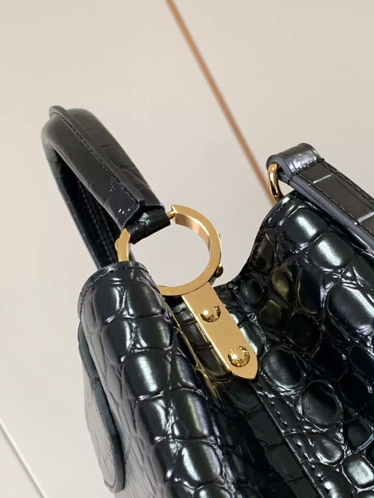 LV Capucines MM Crocodilien Mat in Black - Repbags.is - Image 6