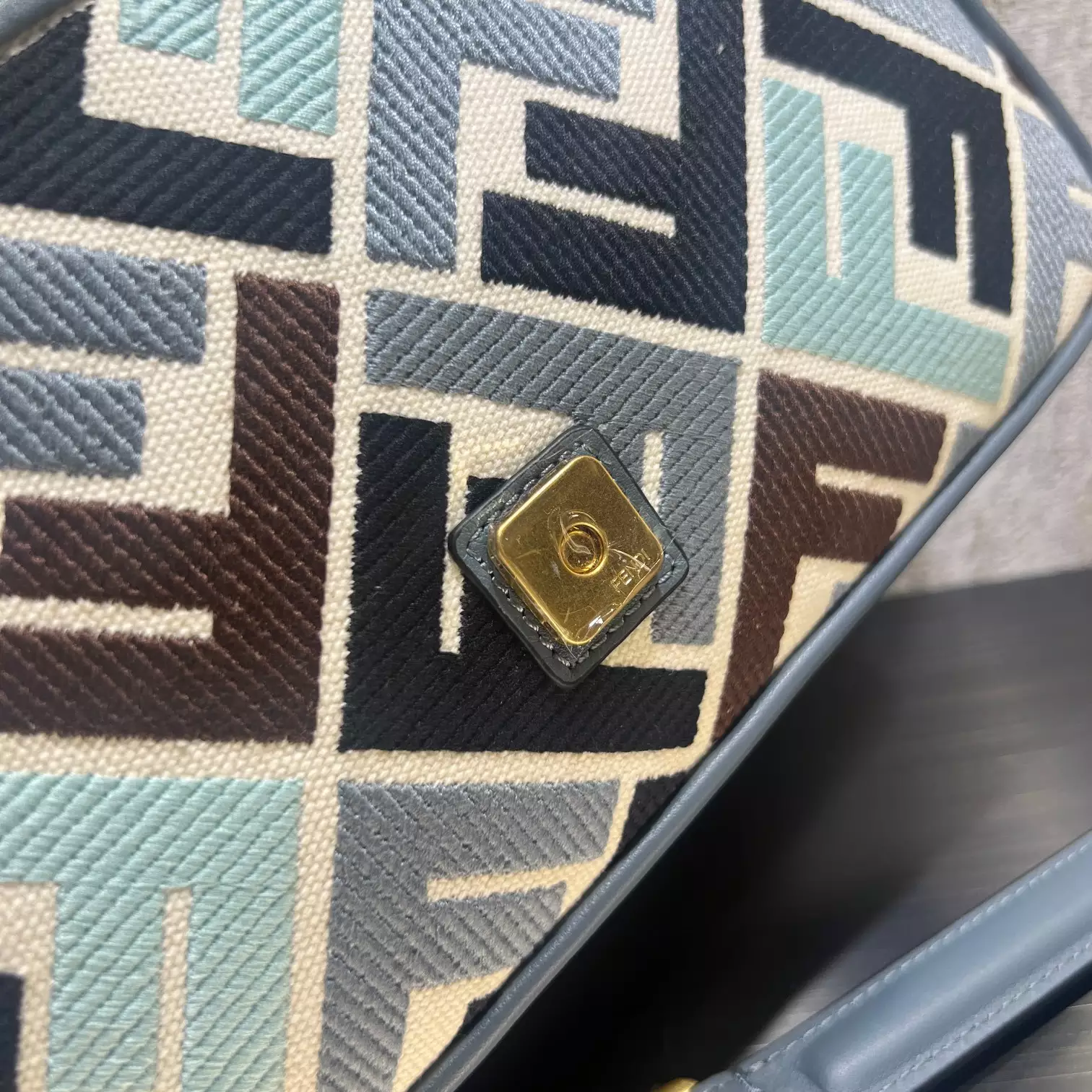 Baguette Multicolor Canvas Bag with FF Embroidery - RepBags.ru - Image 6