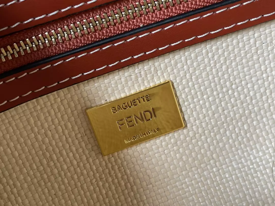 Baguette Natural Straw Bag with FF Embroidery - Repbags.ru - Image 9