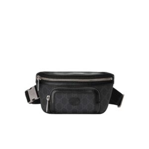 Belt bag with Interlocking G Black leather