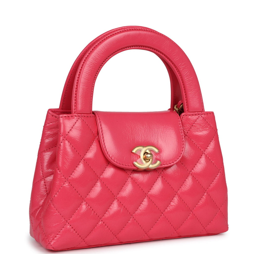 Chanel Small Kelly Shopper Dark Pink Shiny Aged Calfskin Brushed Gold Hardware - Image 3
