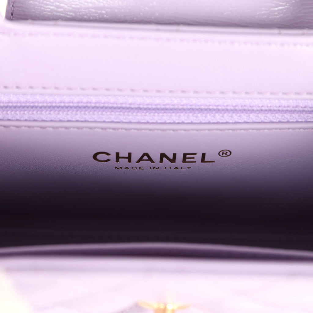 Chanel Small Kelly Shopper Light Purple Shiny Aged Calfskin Brushed Gold Hardware - Image 10