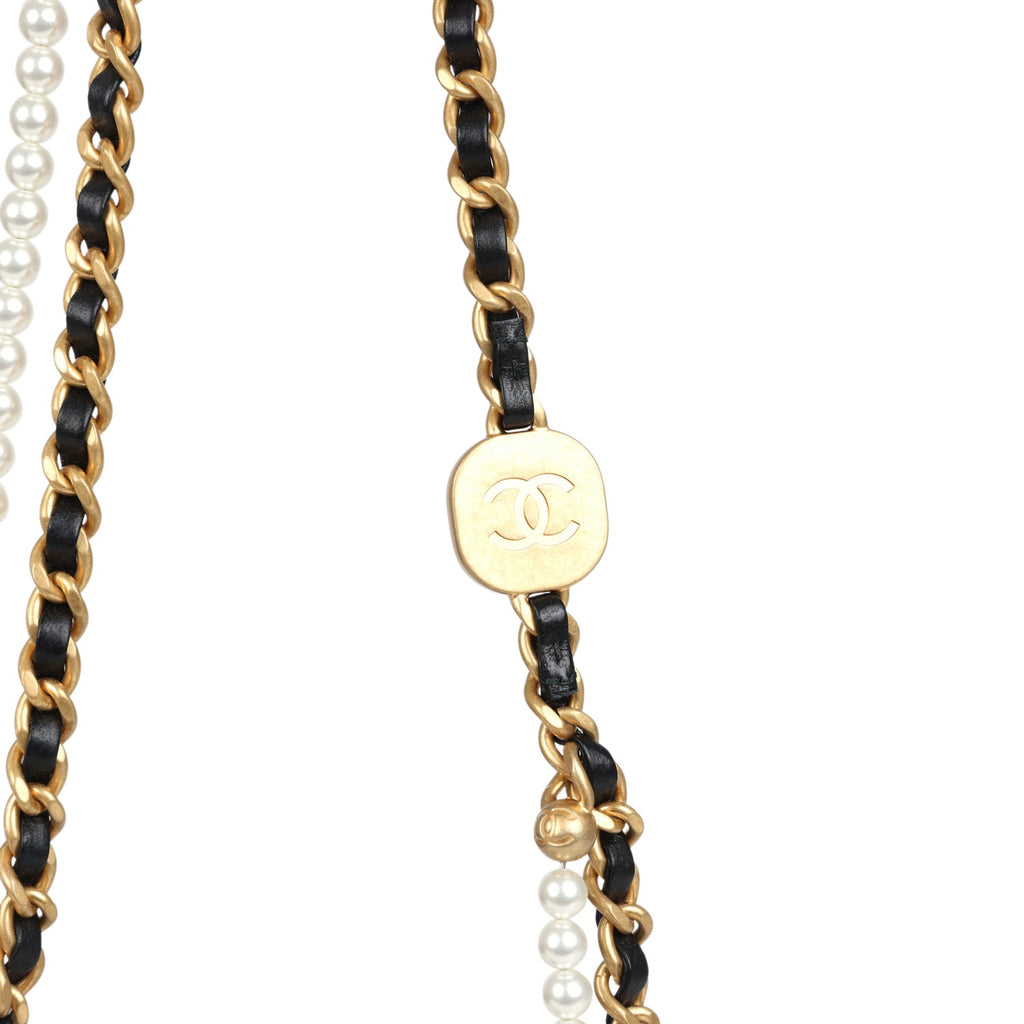 Chanel Mini Pearly Chain Flap Bag Black Lambskin Brushed Gold Hardware - Image 10