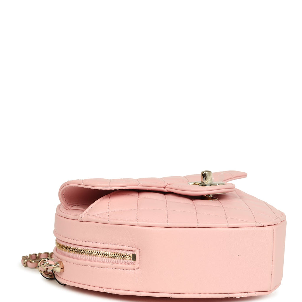 Chanel CC In Love Large Heart Bag with Chain Light Pink Lambskin Light Gold Hardware - Image 8