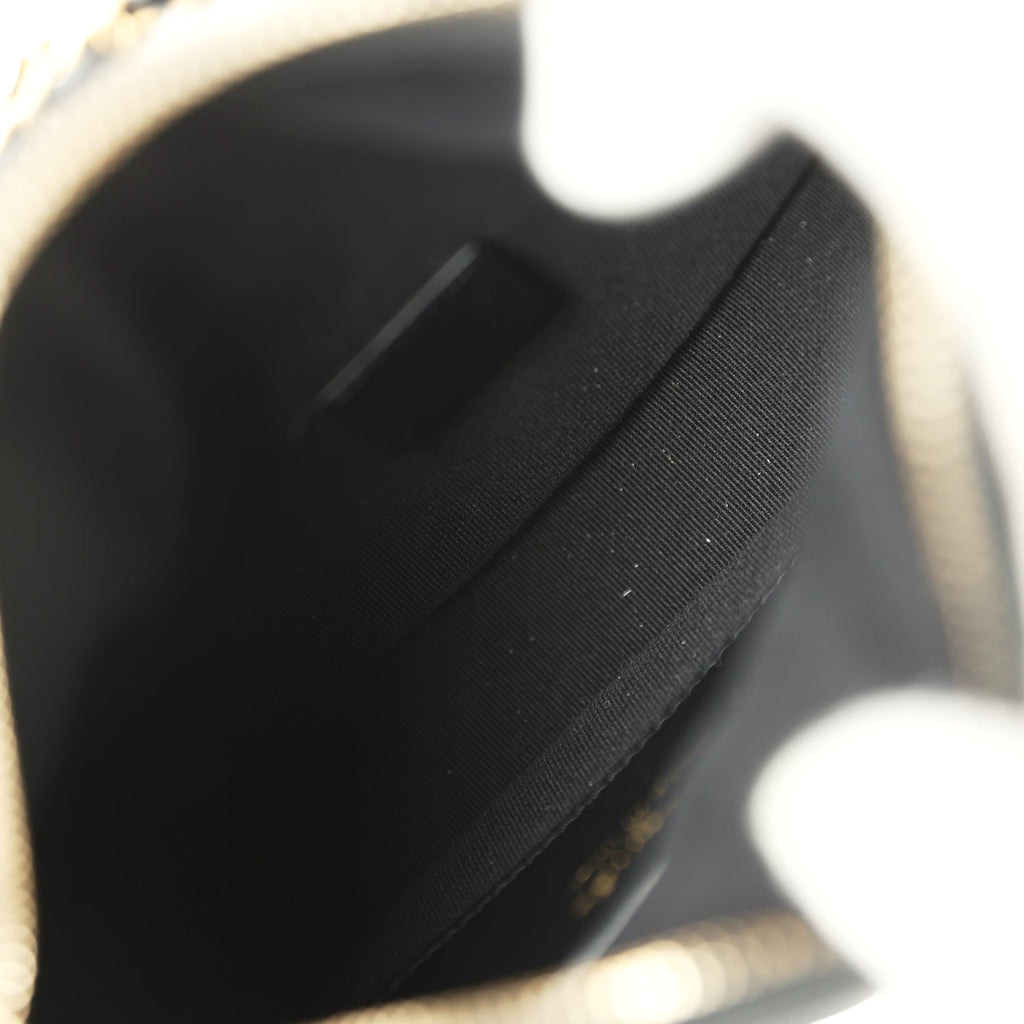 Chanel Mini Round Hobo Pouch Bag Black Shiny Caviar Mixed Metal Hardware - Image 9