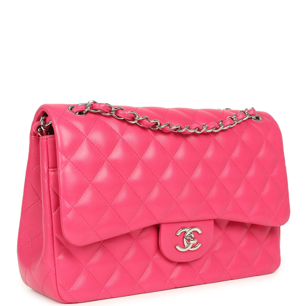 Pre-owned Chanel Jumbo Classic Double Flap Pink Lambskin Silver Hardware - Image 3
