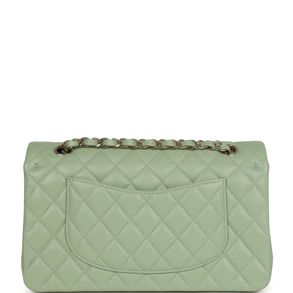 Chanel Medium Classic Double Flap Bag Light Green Caviar Light Gold Hardware - Image 5
