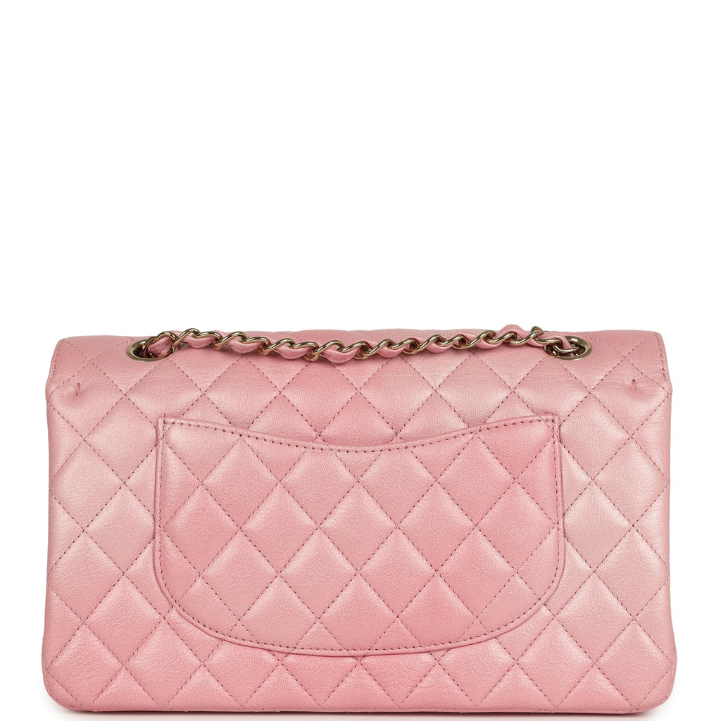 Pre-owned Chanel Medium Classic Double Flap Bag Pink Iridescent Ombre Goatskin Light Gold Hardware - Image 5
